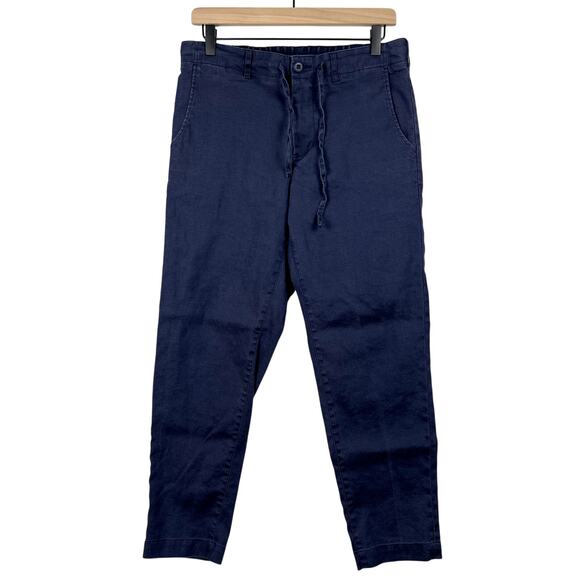 SHIPS Safilin For Ships Navy Linen Flax Chino Trouser Pants Medium Japanese - Picture 1 of 13